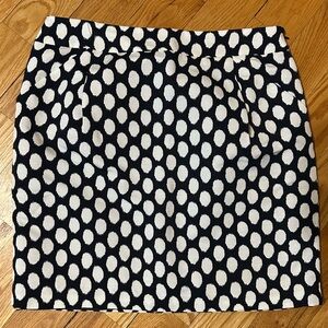 LOFT Navy and White Patterned Pencil Skirt